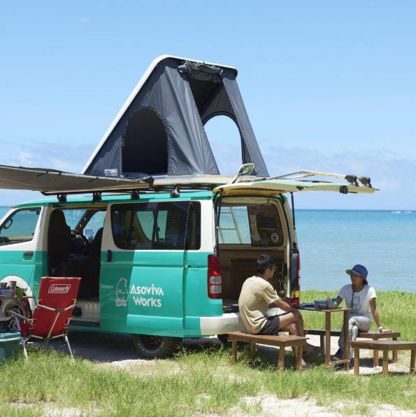 【Okinawa】Japan Rental 6 People Compact Caravan 24hrs RV Road Trip Experience (AW-Mint Hi-Ace)