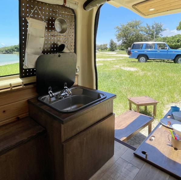 【Okinawa】Japan Rental 6 People Compact Caravan 24hrs RV Road Trip Experience (AW-Yellow Hi-Ace)