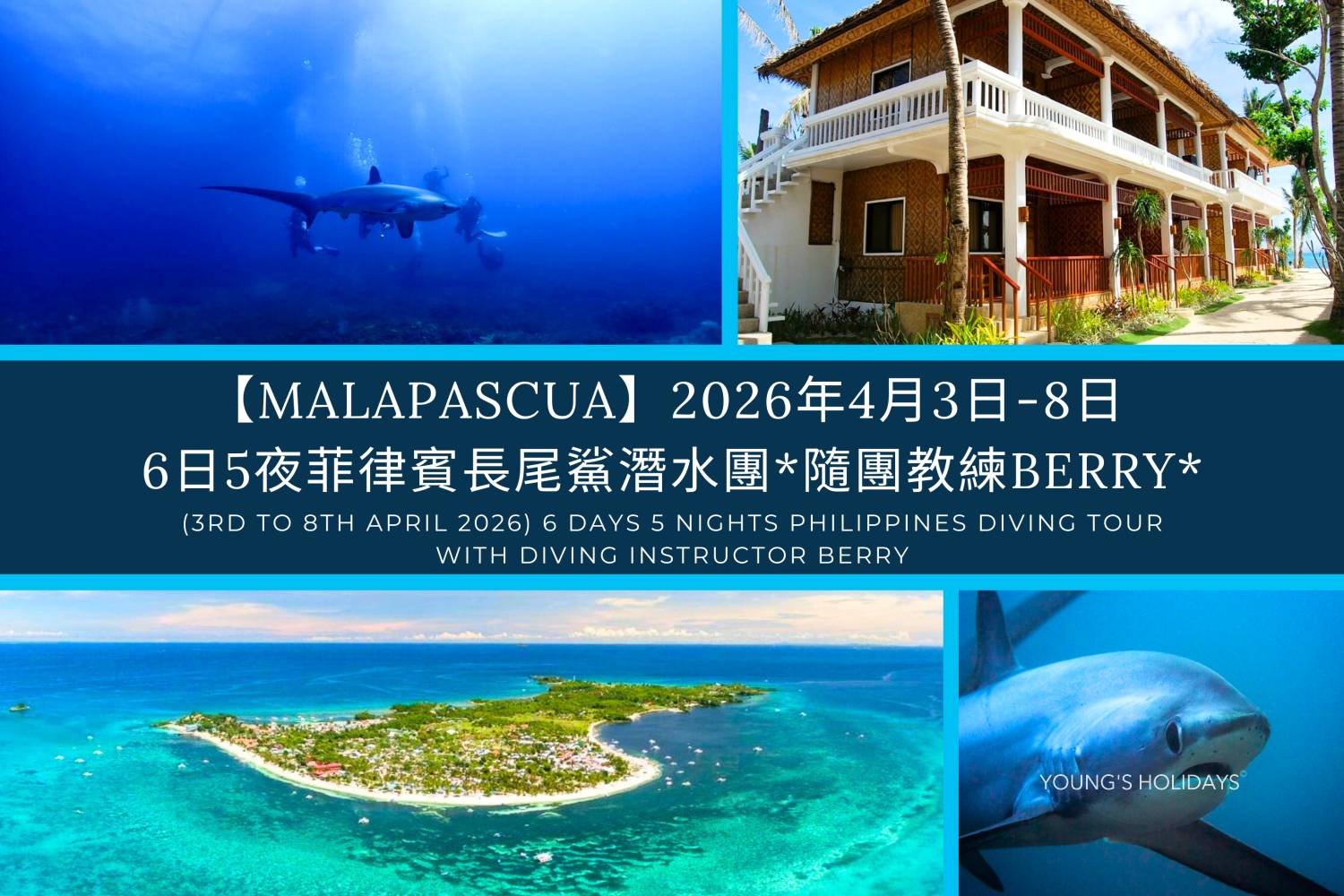 【Malapascua】2026年4月3日-8日 6日5夜菲律賓長尾鯊潛水團*隨團教練Berry